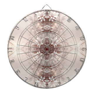 White Ivory Floral Dartboard