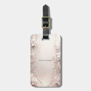 White Ivory Floral Luggage Tag