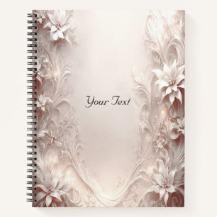 White Ivory Floral Notebook