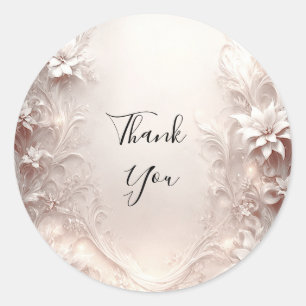 White Ivory Floral Sticker