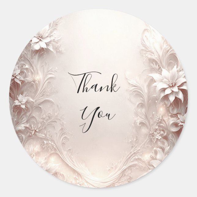 White Ivory Floral Sticker (Front)