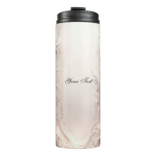 White Ivory Floral Thermal Tumbler