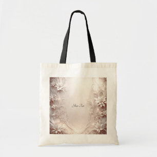 White Ivory Floral Tote Bag