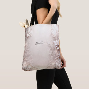 White Ivory Floral Tote Bag