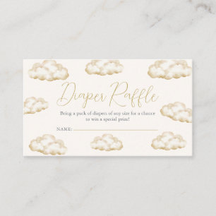 White Ivory Heaven Sent Baby Shower Diaper Raffle Enclosure Card