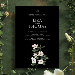 White Ivory Magnolia Watercolor Flowers & Leaves Invitation
