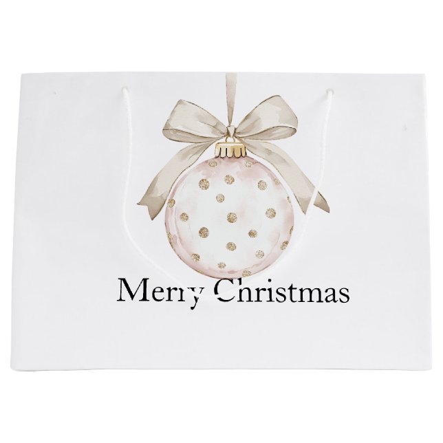White Ivory Ornaments Christmas Large Gift Bag (Front)