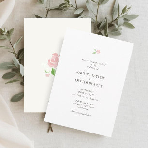 White & Ivory Petit Floral Wedding Invitation
