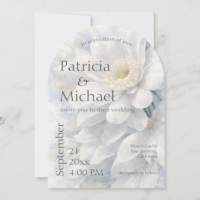 White Ivory Quiet Luxury Romantic Elegant Wedding  Invitation (Front)