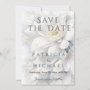 White Ivory Quiet Luxury Romantic Elegant Wedding Save The Date