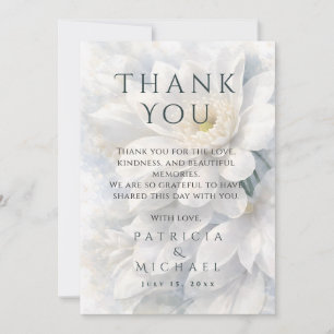 White Ivory Quiet Luxury Romantic Elegant Wedding Thank You Card