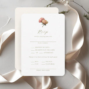 White & Ivory Script Wedding RSVP Enclosure Card