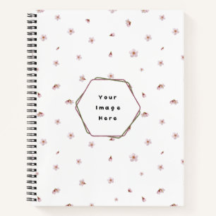 White Japanese Cherry Blossom Floral Pattern Notebook