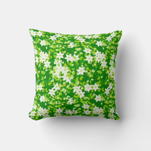 White jasmine among green leaves cushion