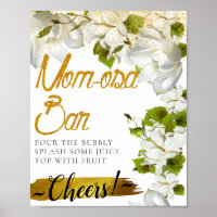 White Jasmine Elegant Mimosa Bar Sign
