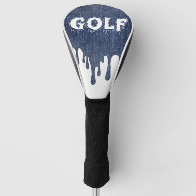 White jeans blue golf stick cover (Front)