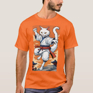 White Karate Cat T-Shirt