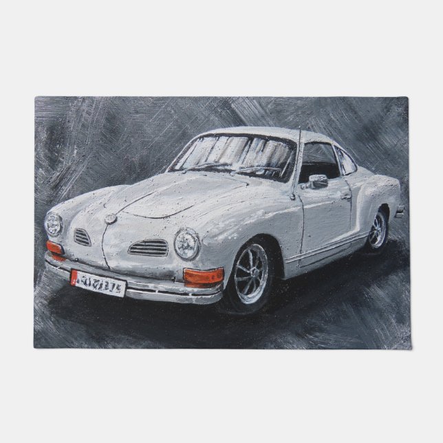 White Karmann Ghia Doormat (Front)