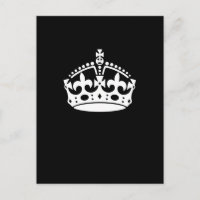 White Keep Calm Crown on Black