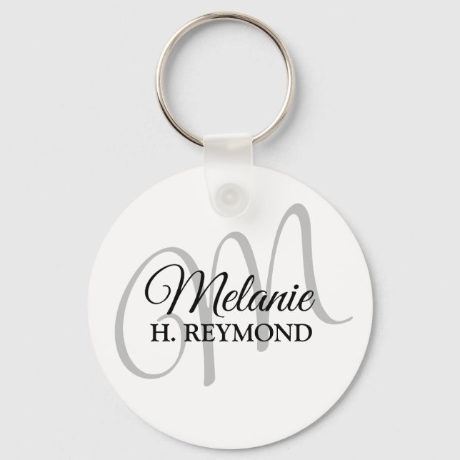 white keychain with name (Front)