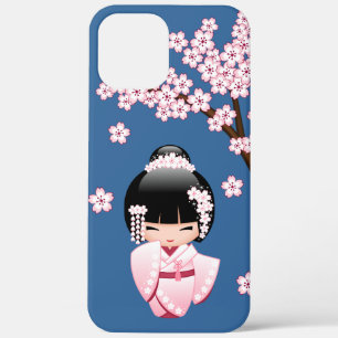 White Kimono Kokeshi Doll - Cute Geisha Girl iPhone 12 Pro Max Case