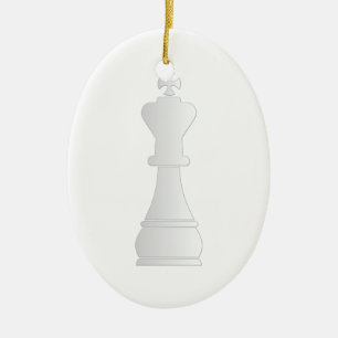 White king chess piece ceramic tree decoration
