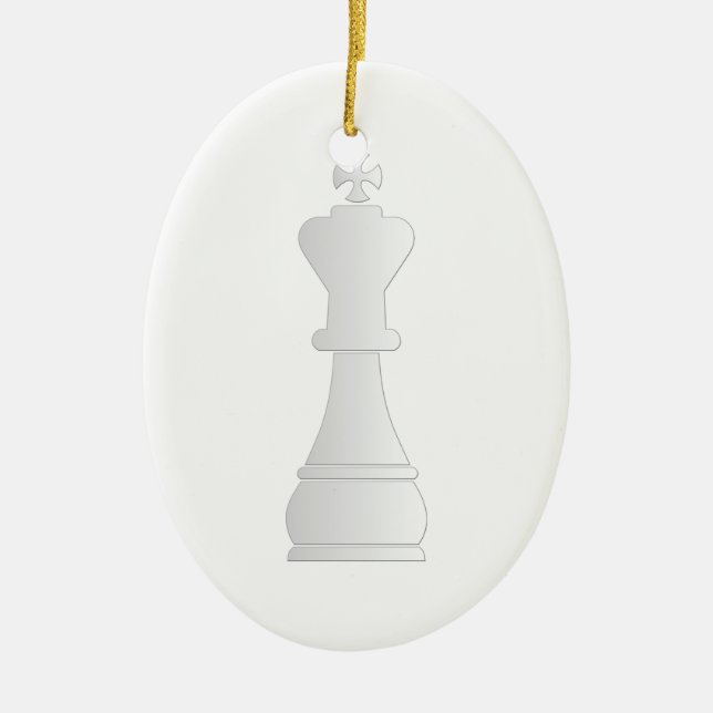 White king chess piece ceramic tree decoration (Front)