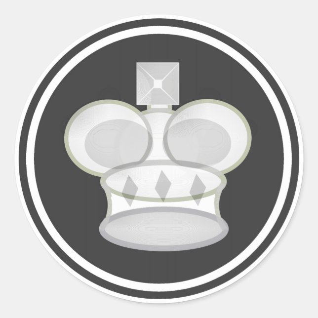 White King Chess Piece Classic Round Sticker (Front)