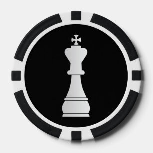 White king chess piece poker chips