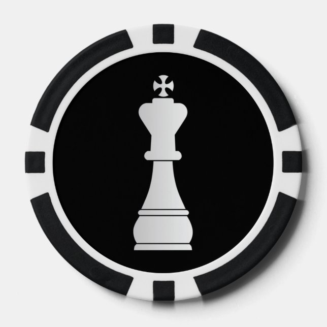 White king chess piece poker chips (Front)
