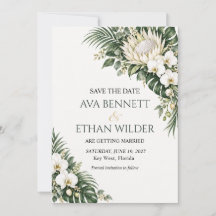 White King Protea Orchids Tropical Wedding