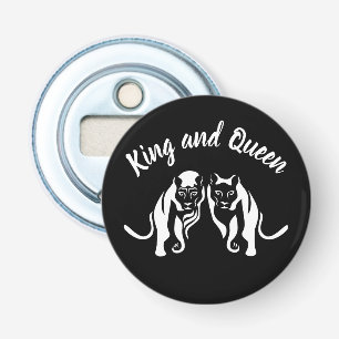 White Kings and Queens Black Leo Lion and Lioness Bottle Opener