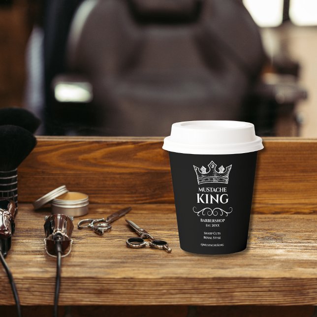 White King's Crown and Moustache Barbershop  Paper Cups (Creator Uploaded)