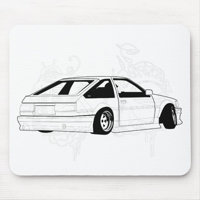 White KIS Levin AE86 Mouse Pad (Front)