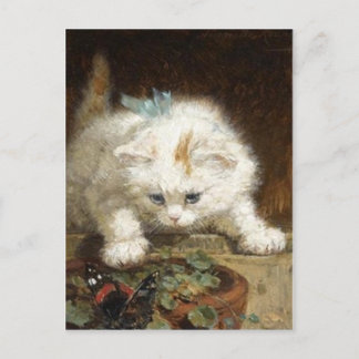 white Kitten by Ronner-Knip Postcard