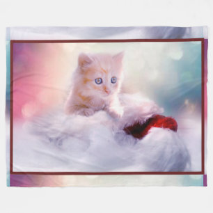 White Kitten Fleece Blanket
