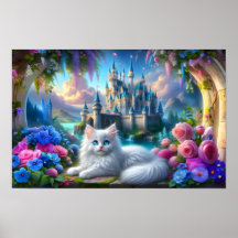 White Kitten in Magical Fantasy Kingdom