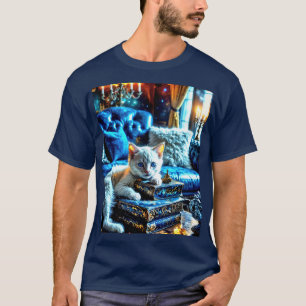 White Kitten Loves Books T-Shirt