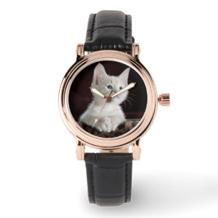 White Kitten Photo Template Animal Lovers Watch