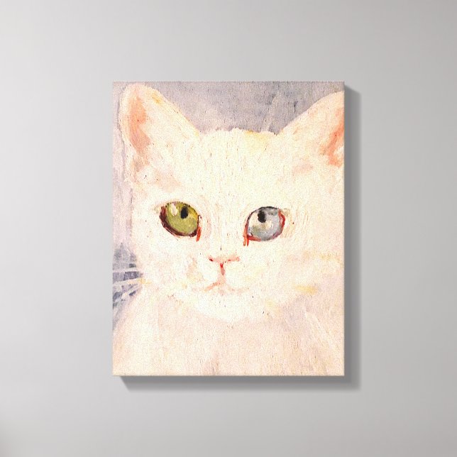 White Kitten with Blue Eye and Green Eye  Canvas P (Front)
