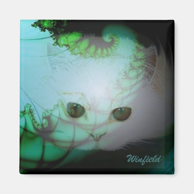 White Kitty Magnet (Front)