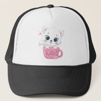 White Kitty Trucker Hat