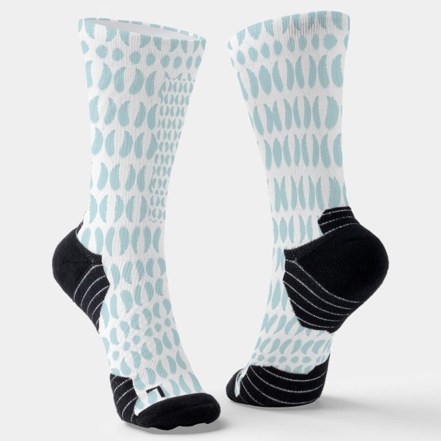 White knee-high socks with blue oval patterns (Creator Uploaded)