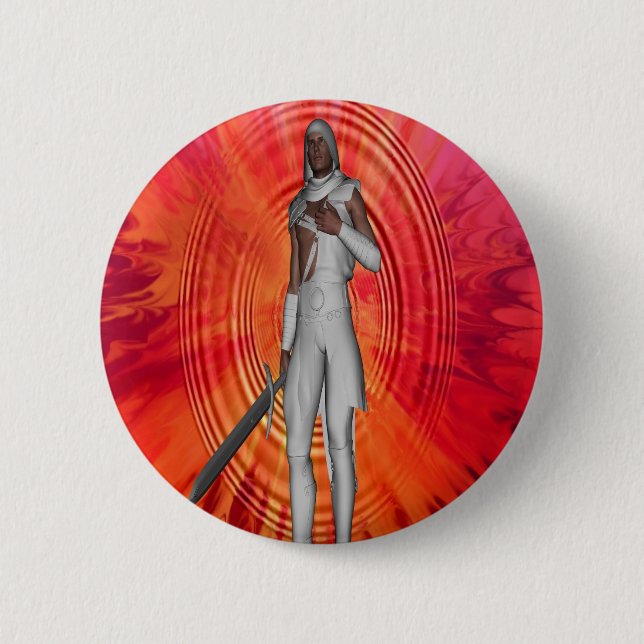 White Knight 6 Cm Round Badge (Front)
