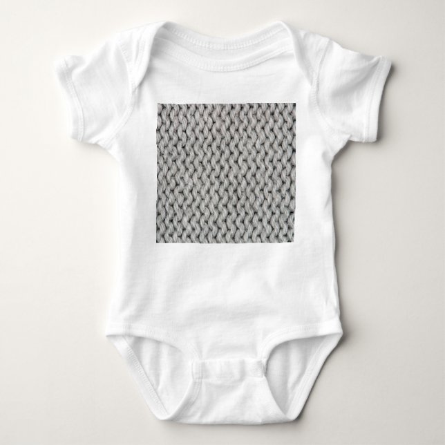 White knitted wool texture, close-up photo. baby bodysuit (Front)