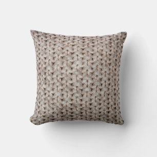 White knitting wool texture background. cushion