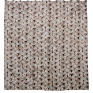 White knitting wool texture background. shower curtain