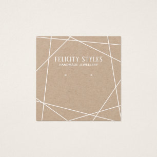 White Kraft Geometric Frame Earring Display Card