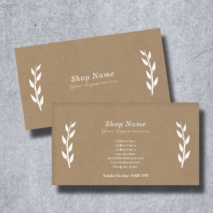 White, Kraft & Rustic Business Card