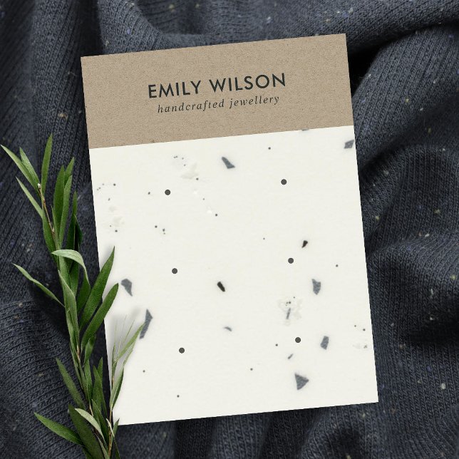 WHITE KRAFT TERRAZZO 3 STUD EARRING DISPLAY CARD (Creator Uploaded)